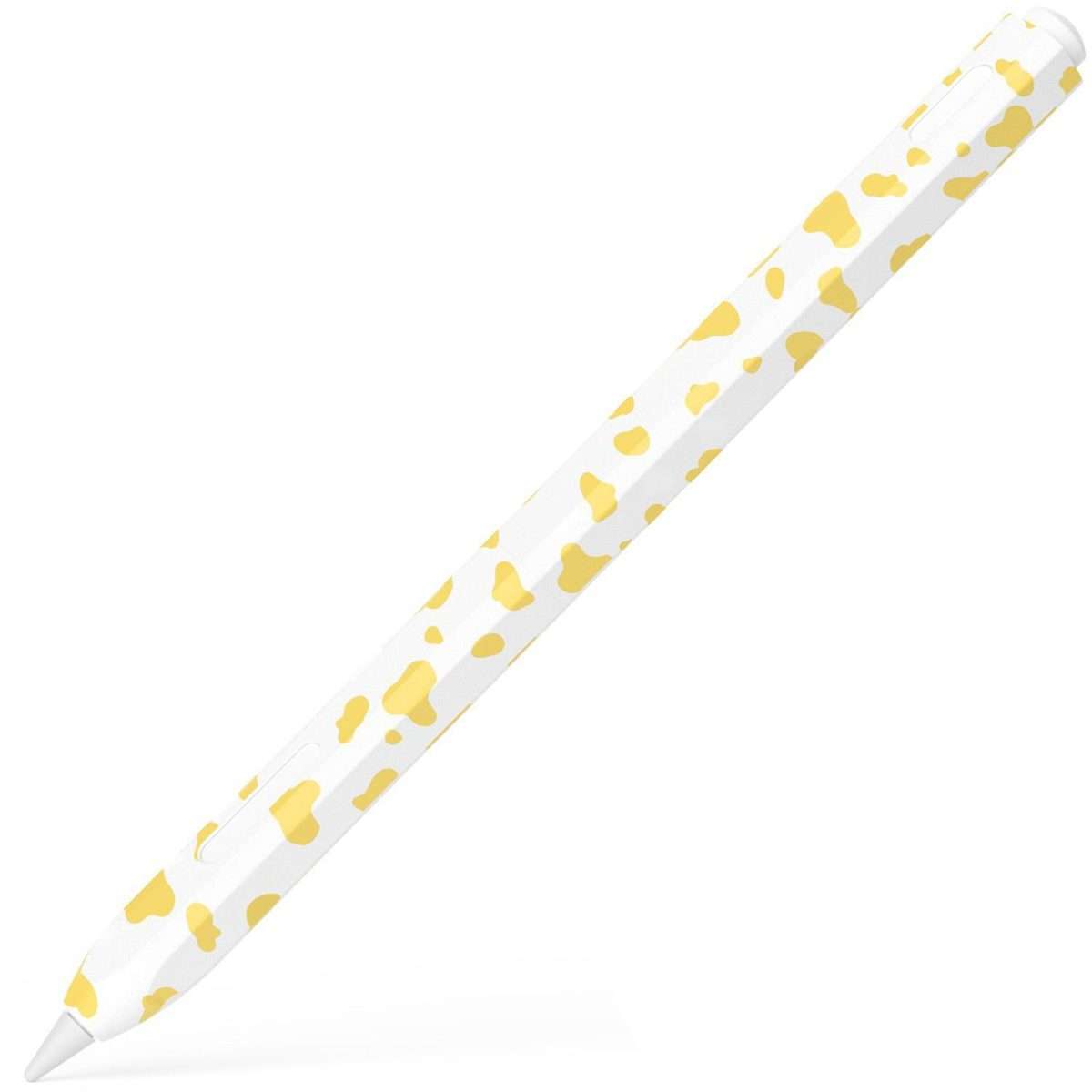 For Apple Pencil Pro / 2 XDcase Cow Print Silicone Protective Stylus Pen Sleeve(Yellow)