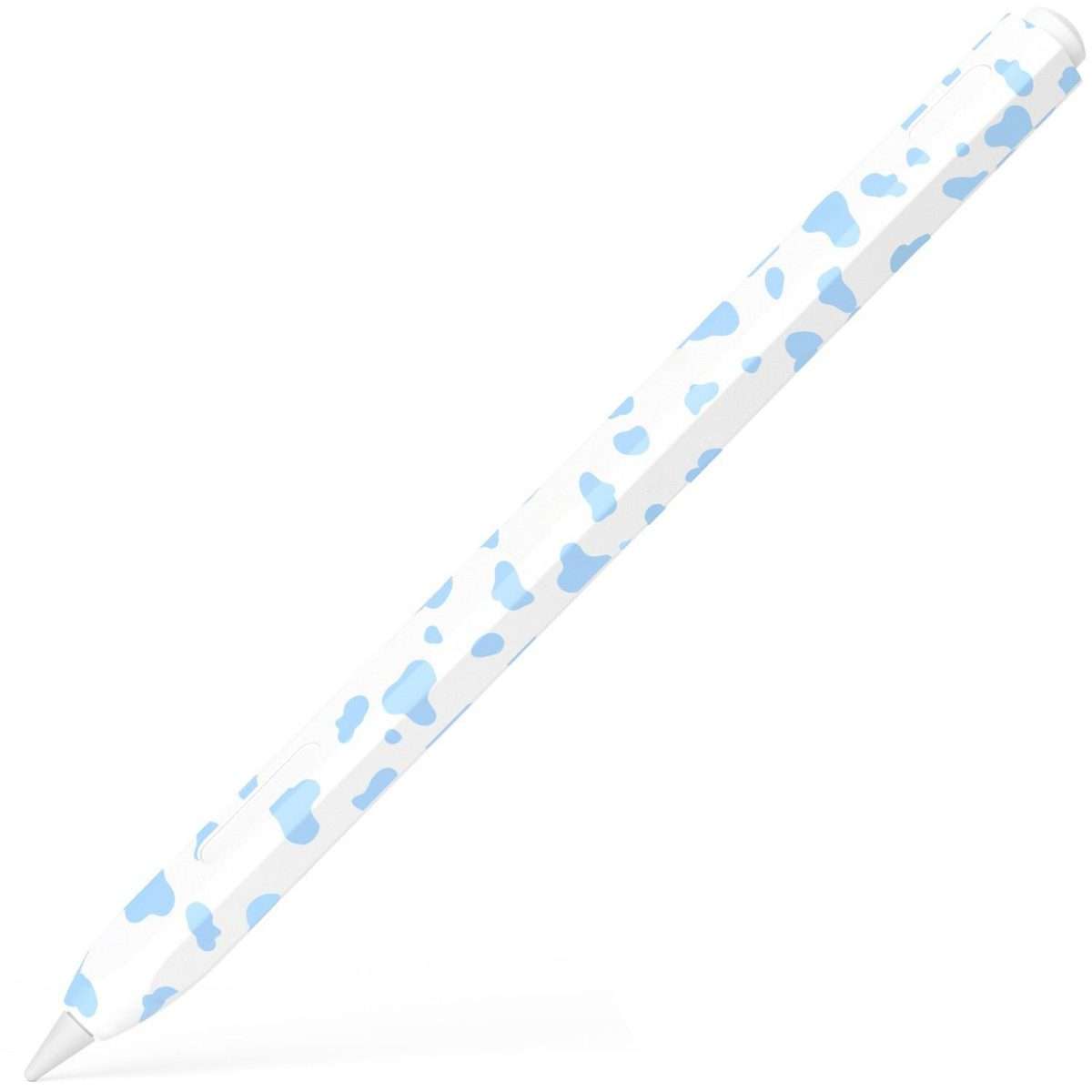 For Apple Pencil Pro / 2 XDcase Cow Print Silicone Protective Stylus Pen Sleeve(Blue)