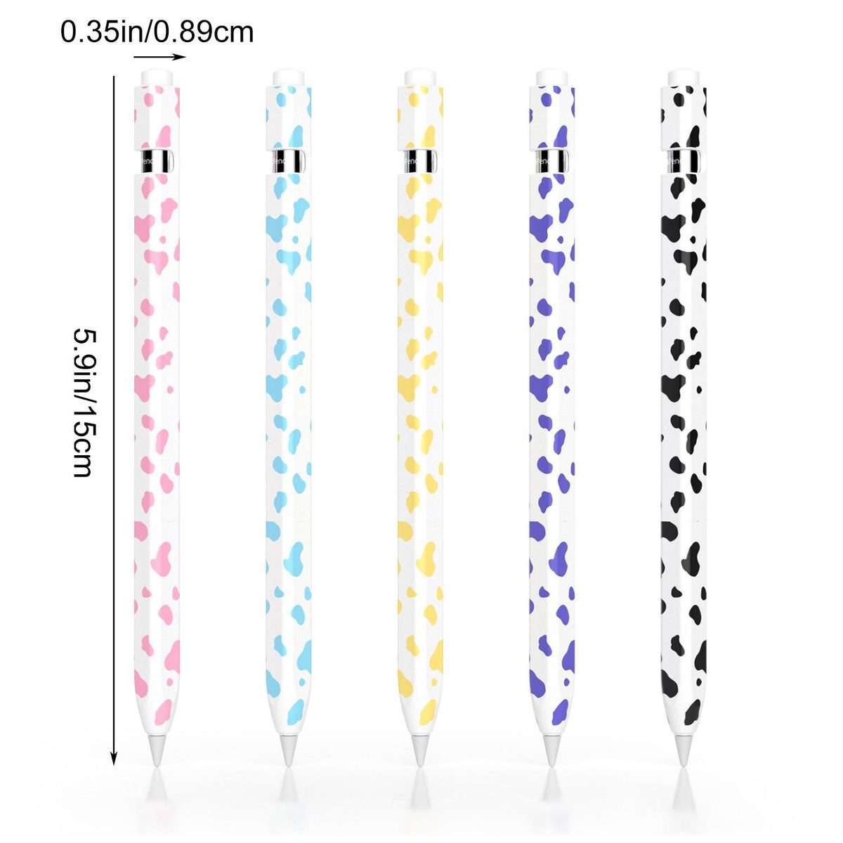 For Apple Pencil Pro / 2 XDcase Cow Print Silicone Protective Stylus Pen Sleeve(Blue)