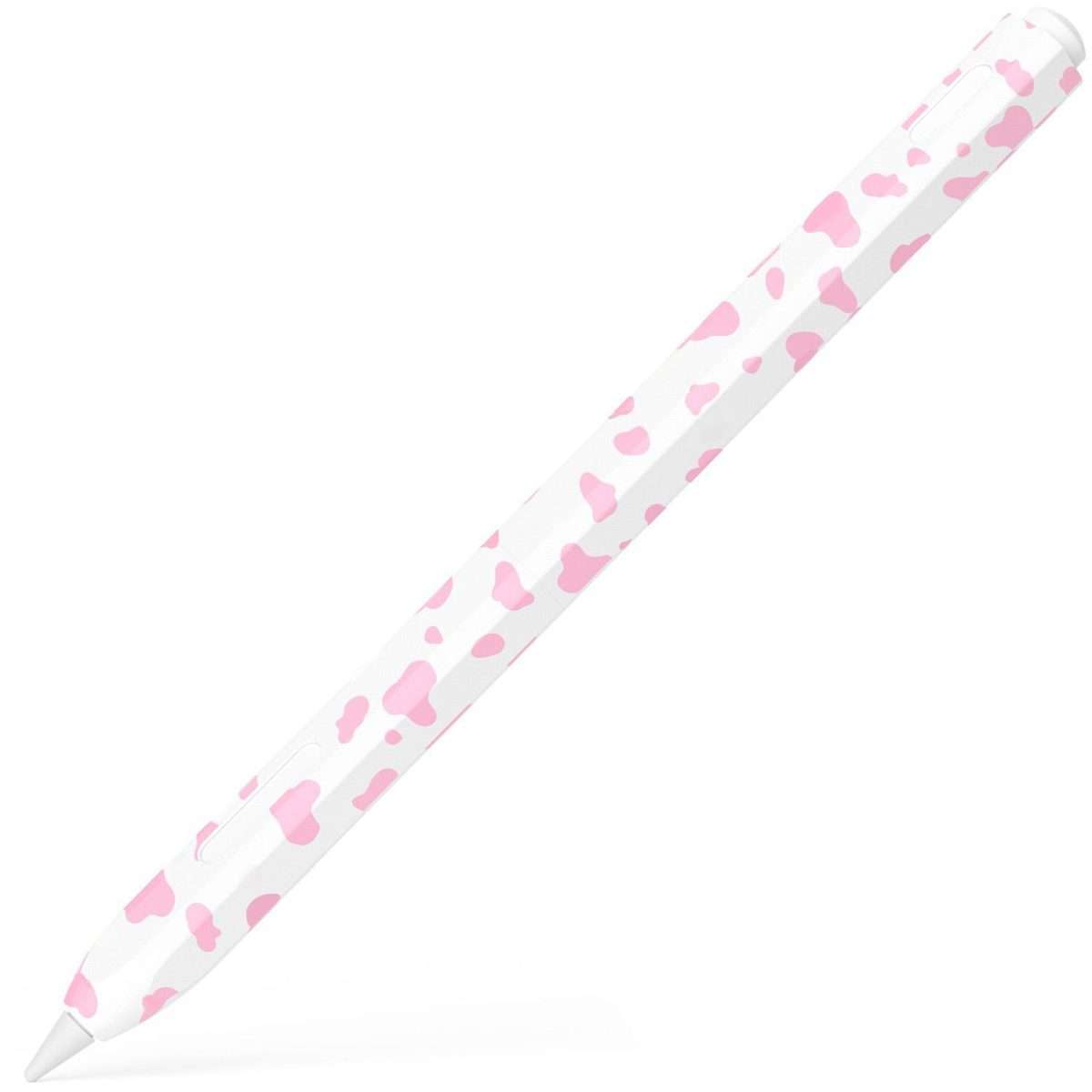 For Apple Pencil Pro / 2 XDcase Cow Print Silicone Protective Stylus Pen Sleeve(Pink)
