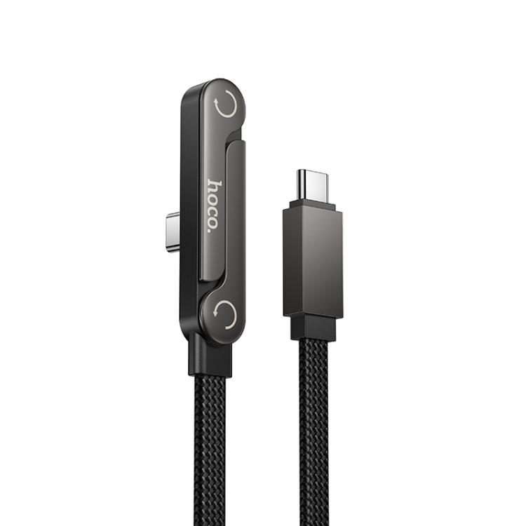 hoco U150 60W Type-C to Type-C Charging Cable with Stand, Cable Length: 1.2m(Black)
