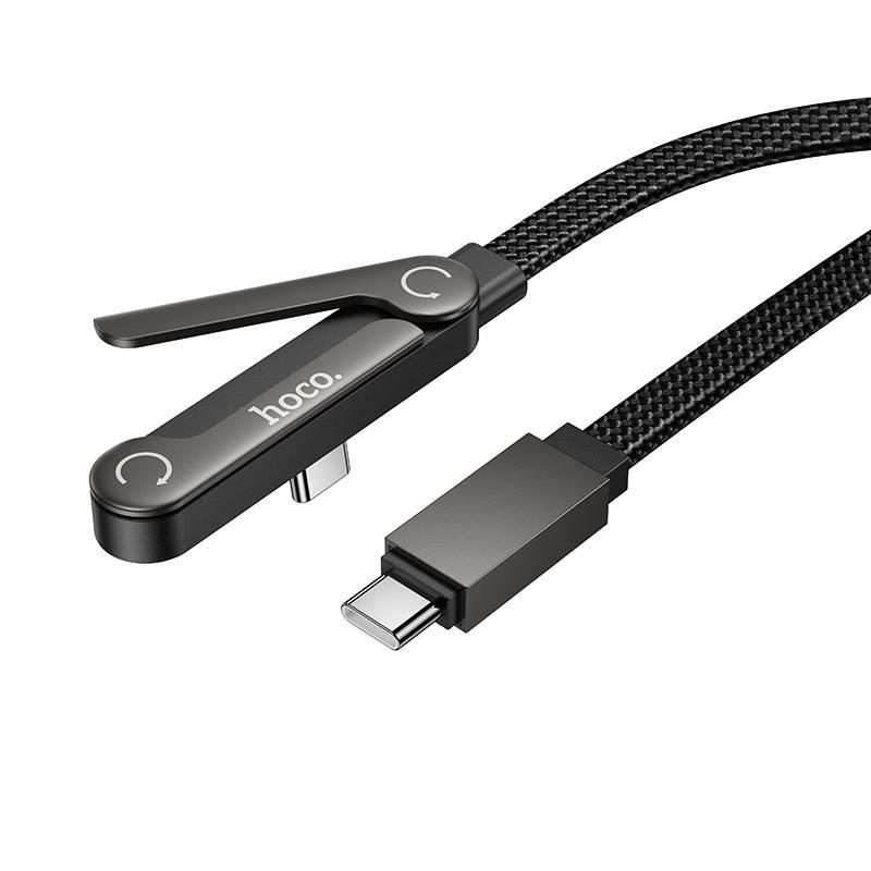 hoco U150 60W Type-C to Type-C Charging Cable with Stand, Cable Length: 1.2m(Black)