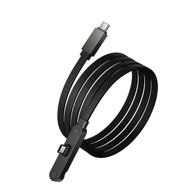 hoco U150 60W Type-C to Type-C Charging Cable with Stand, Cable Length: 1.2m(Black)
