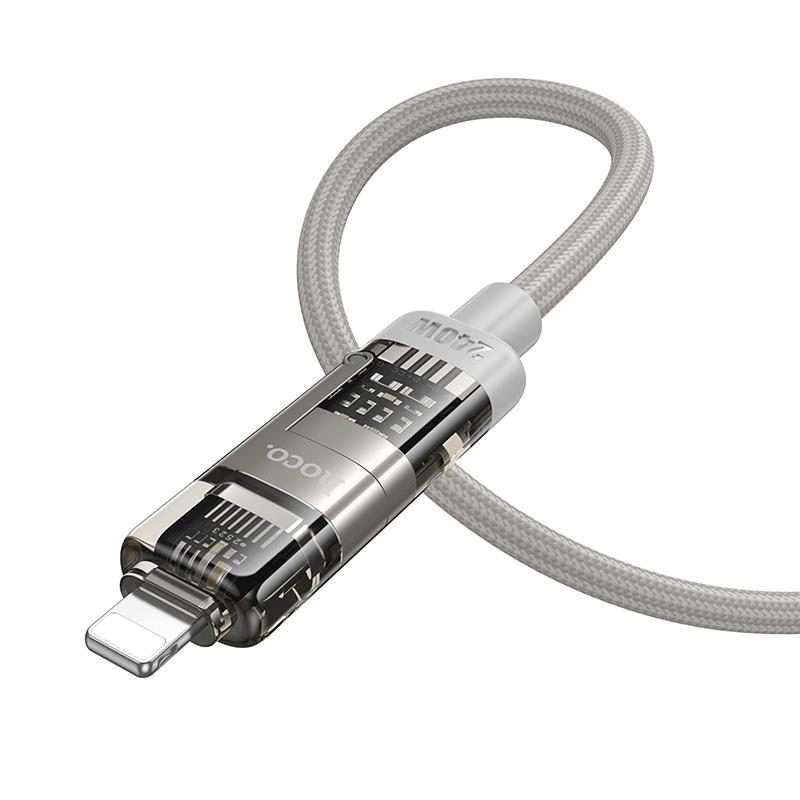hoco U151 240W 4 in 1 USB and Type-C to Type-C and 8 Pin Charging Cable,Length: 1.2m(Grey)