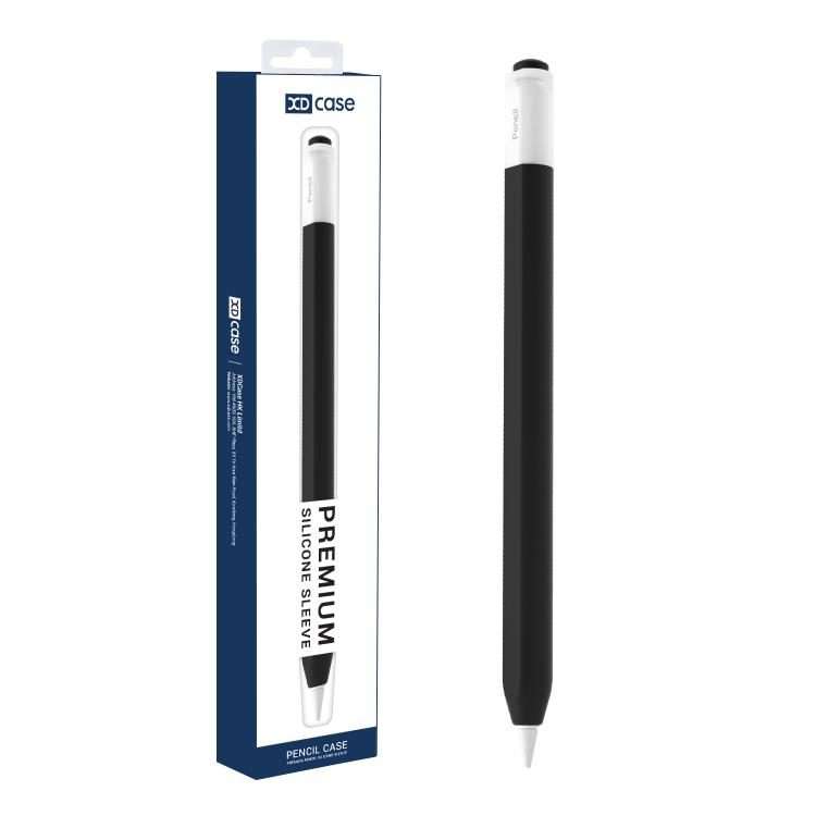 For Apple Pencil USB-C / 3 XDcase Jelly Detachable Cap Silicone Stylus Pen Sleeve(Black)