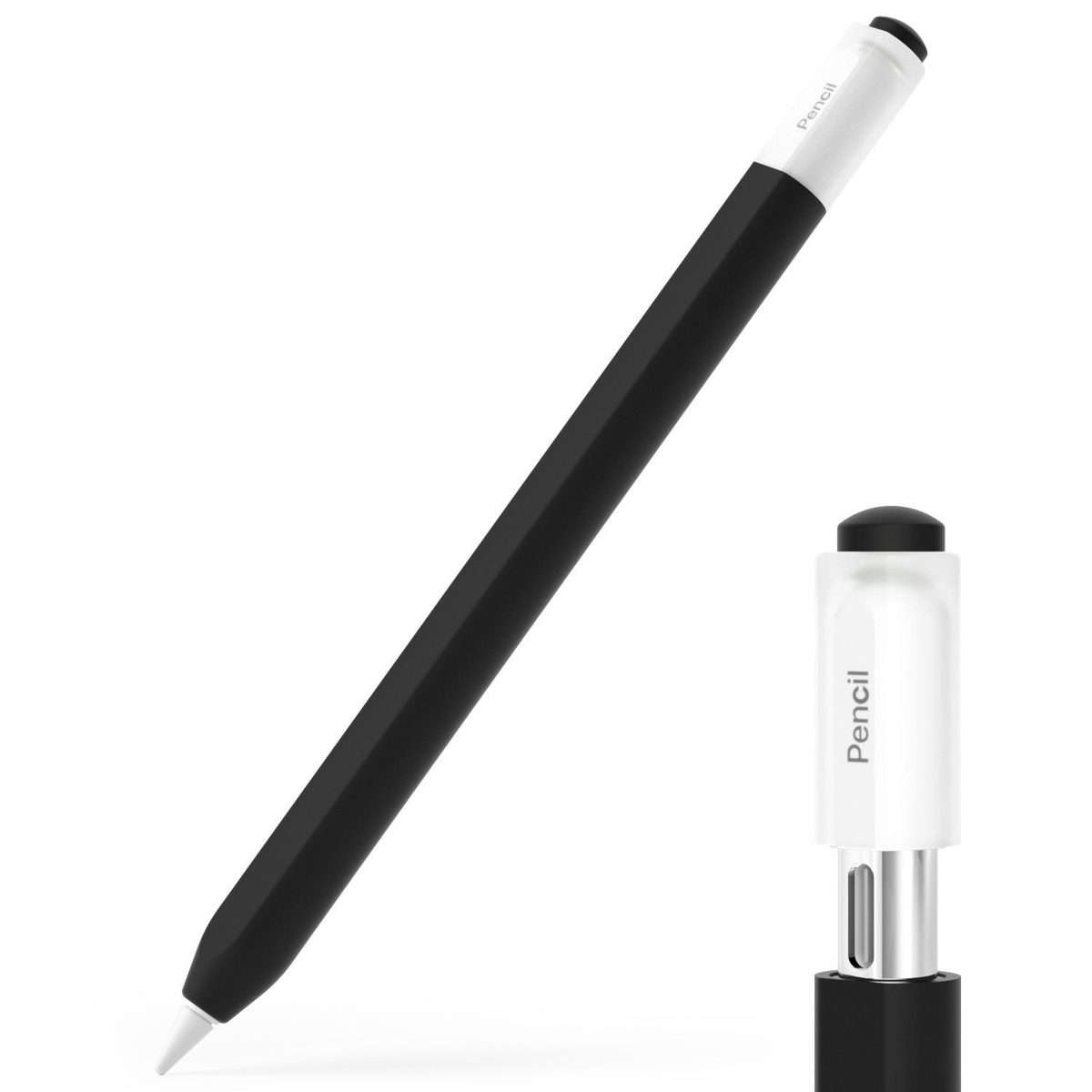 For Apple Pencil USB-C / 3 XDcase Jelly Detachable Cap Silicone Stylus Pen Sleeve(Black)