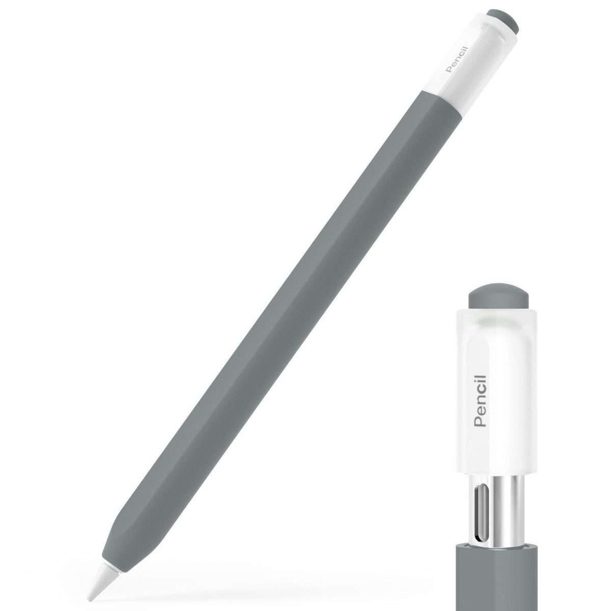 For Apple Pencil USB-C / 3 XDcase Jelly Detachable Cap Silicone Stylus Pen Sleeve(Grey)