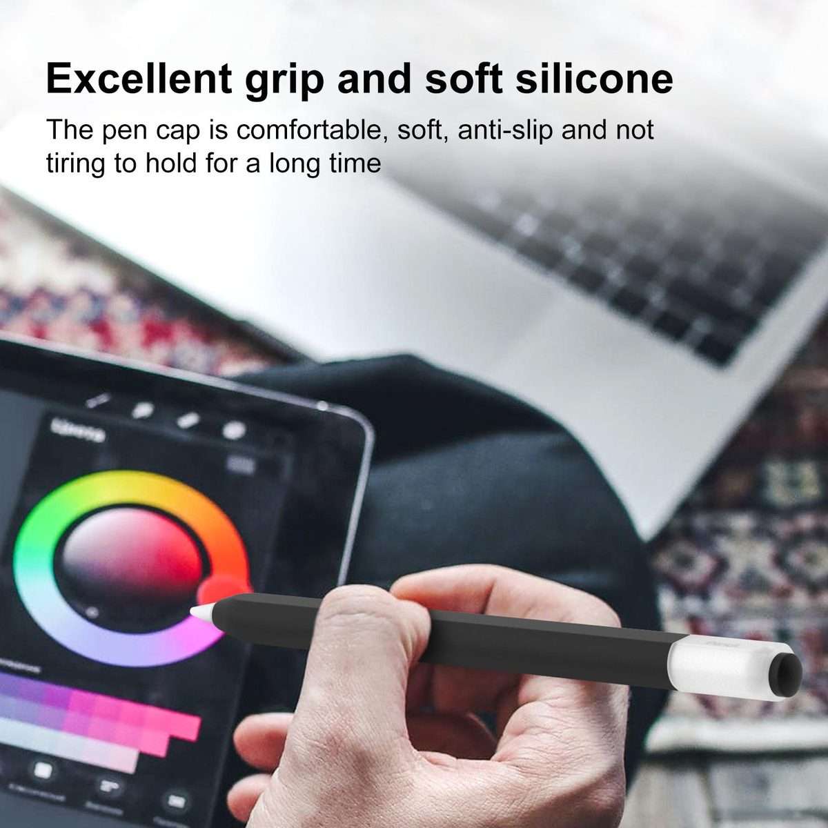 For Apple Pencil USB-C / 3 XDcase Jelly Detachable Cap Silicone Stylus Pen Sleeve(Grey)
