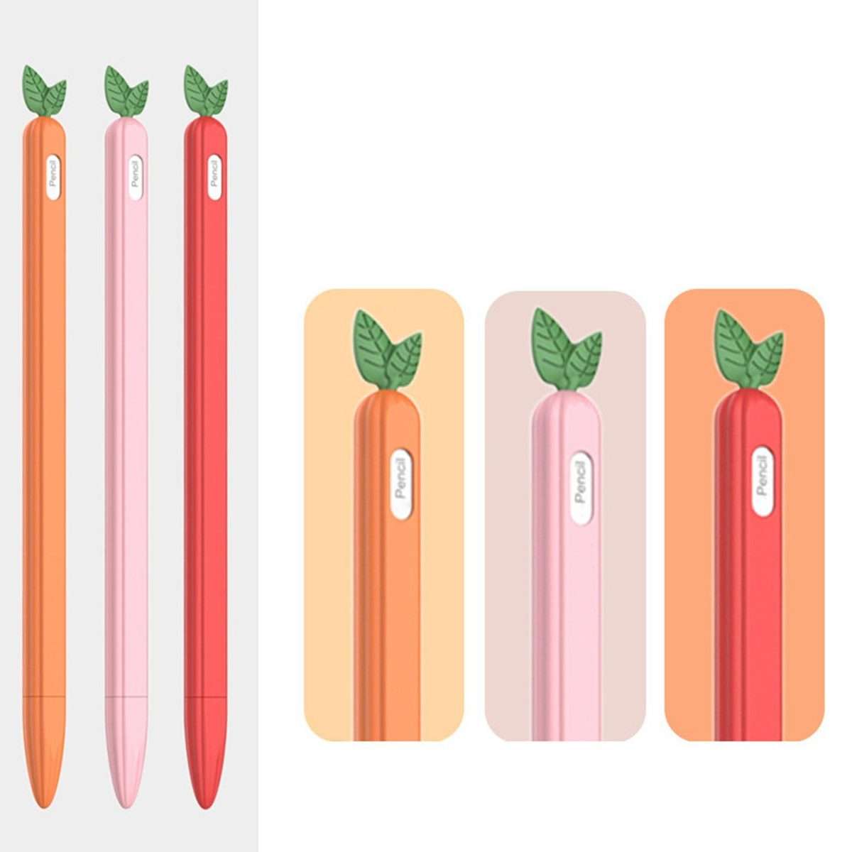 For Apple Pencil Pro / 2 XDcase Fruit & Veggie Anti-Slip Silicone Stylus Pen Sleeve(Pineapple)