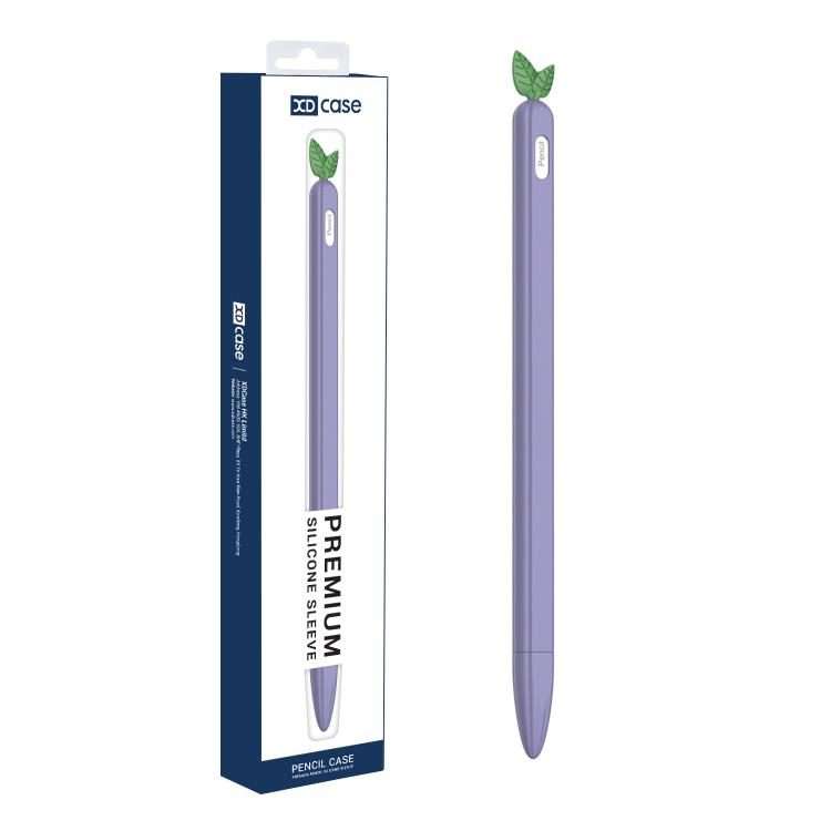 For Apple Pencil Pro / 2 XDcase Fruit & Veggie Anti-Slip Silicone Stylus Pen Sleeve(Grape)