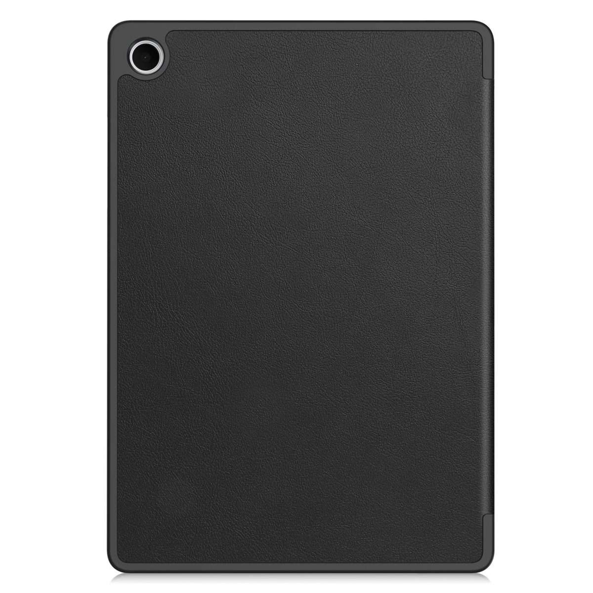 For Samsung Galaxy Tab A11+ Custer TPU Pure Color 3-Fold Holder Smart Leather Tablet C ... (Black)