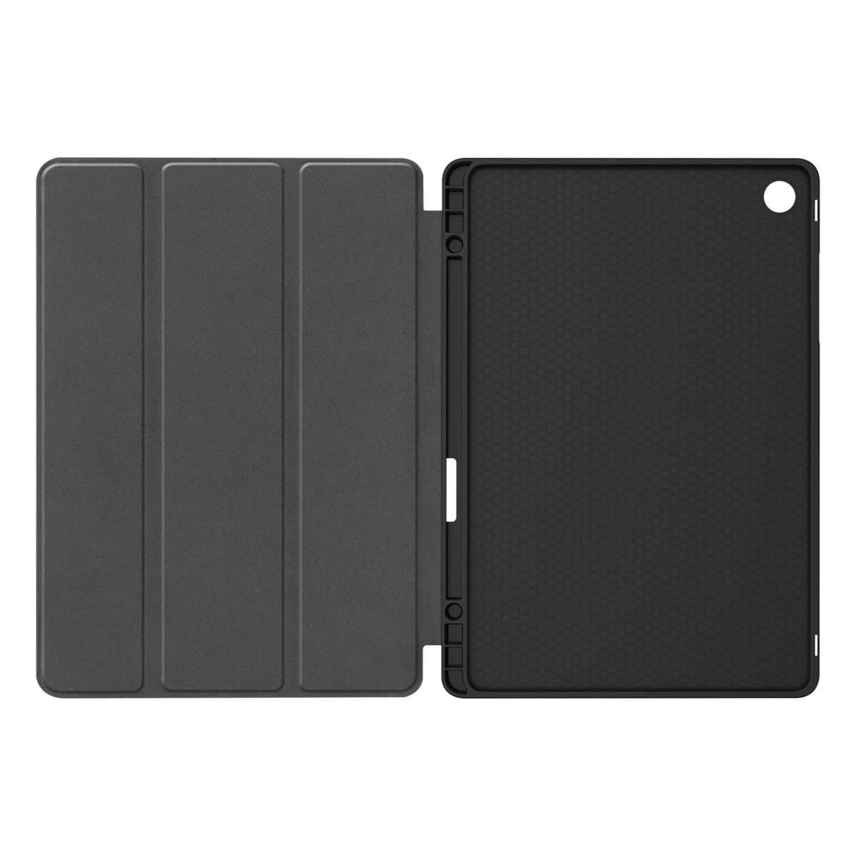 For Samsung Galaxy Tab A11+ Custer TPU Pure Color 3-Fold Holder Smart Leather Tablet Ca ... (Grey)