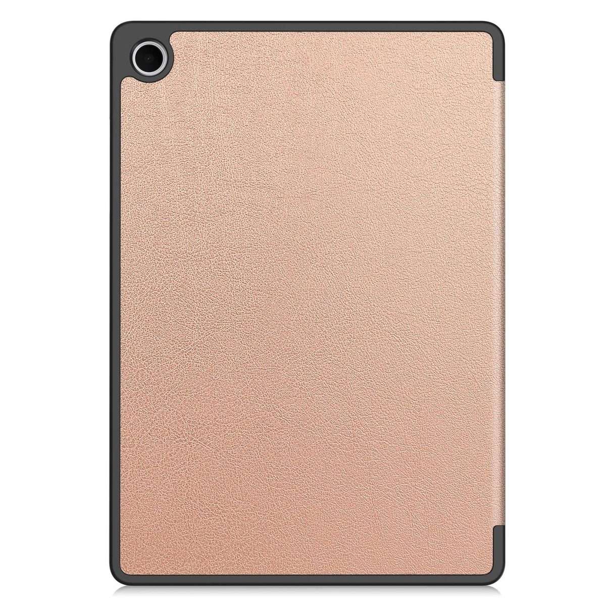 For Samsung Galaxy Tab A11+ Custer TPU Pure Color 3-Fold Holder Smart Leather Tabl ... (Rose Gold)