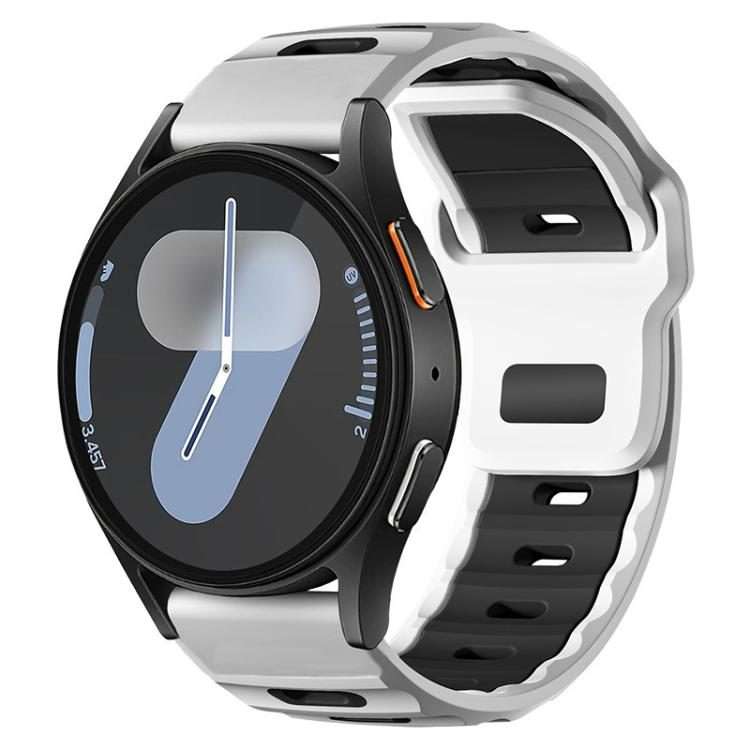 20mm xDfind Flat-head Dual-color Silicone Watch Band(White+Black)