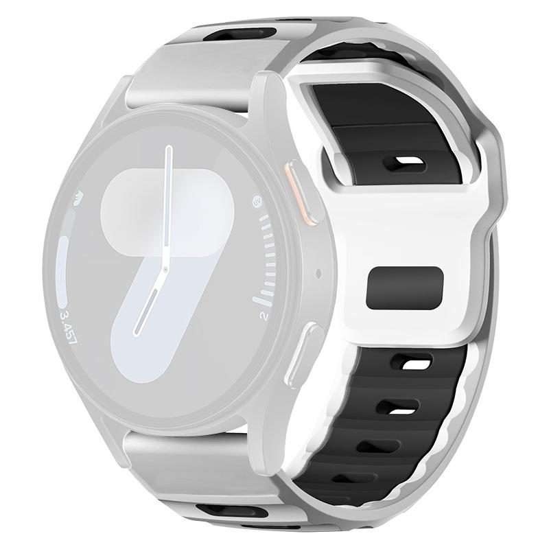 20mm xDfind Flat-head Dual-color Silicone Watch Band(White+Black)