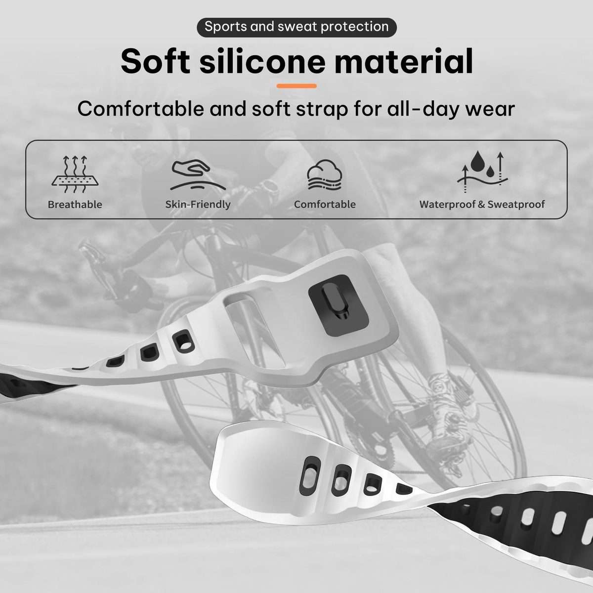 20mm xDfind Flat-head Dual-color Silicone Watch Band(White+Black)