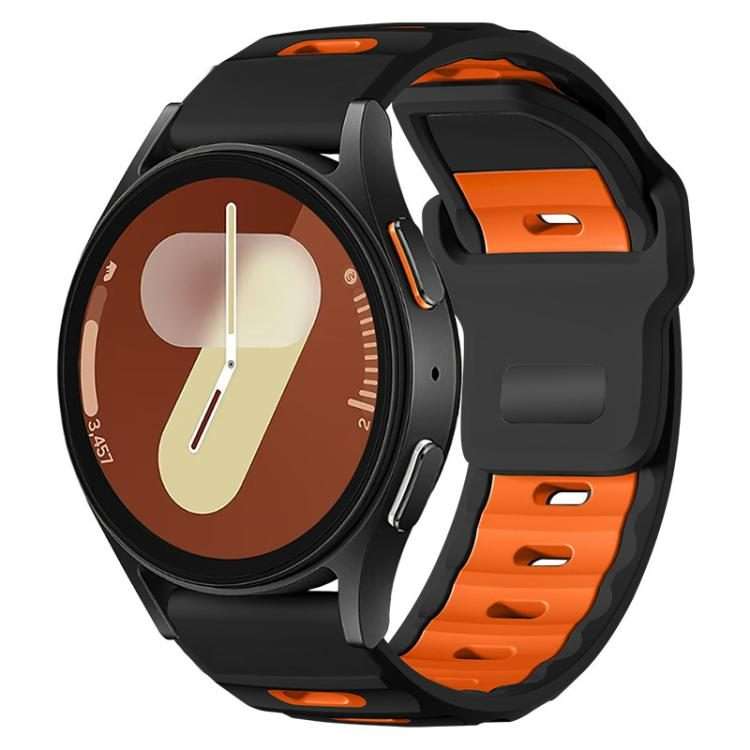 20mm xDfind Flat-head Dual-color Silicone Watch Band(Black+Orange)