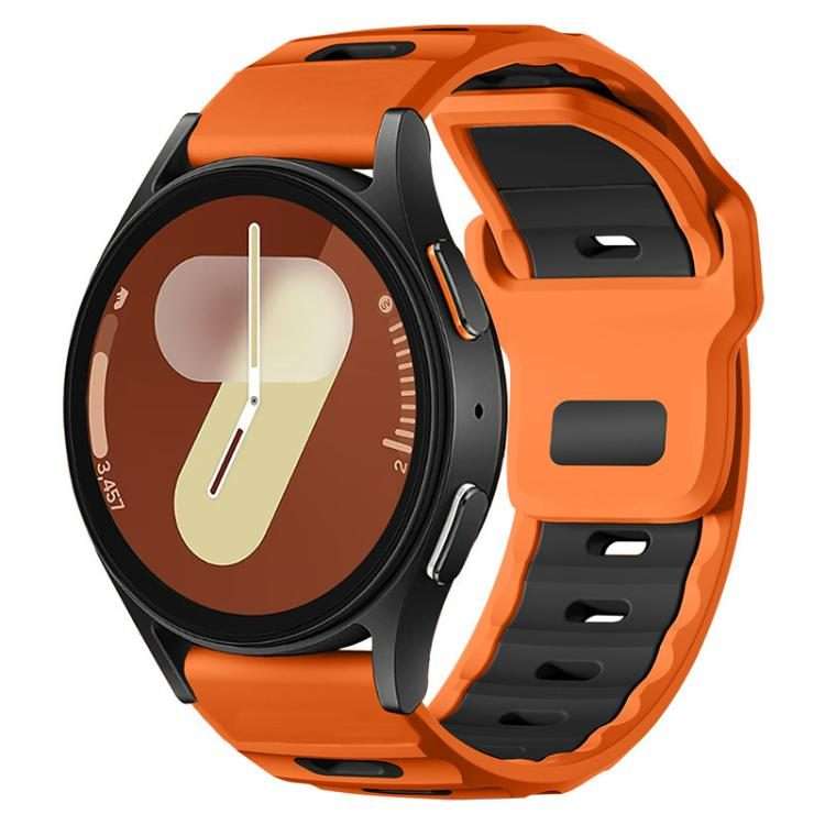 20mm xDfind Flat-head Dual-color Silicone Watch Band(Orange+Black)
