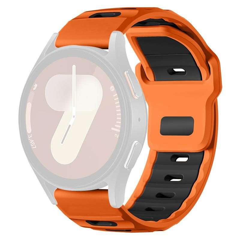 20mm xDfind Flat-head Dual-color Silicone Watch Band(Orange+Black)