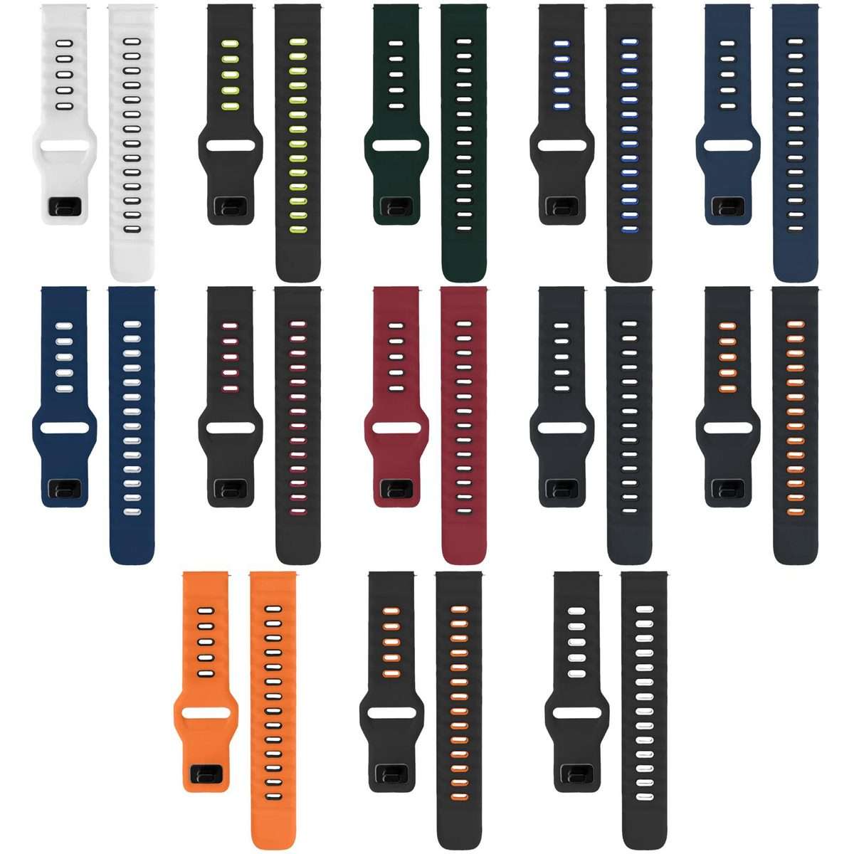 20mm xDfind Flat-head Dual-color Silicone Watch Band(Orange+Black)