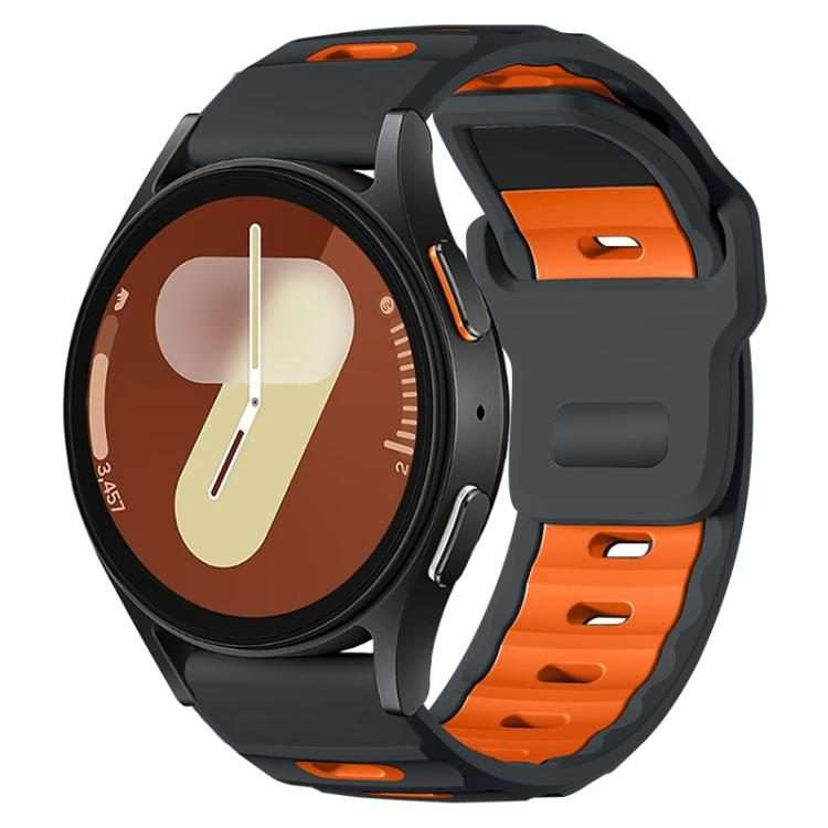 20mm xDfind Flat-head Dual-color Silicone Watch Band(Ash+Orange)