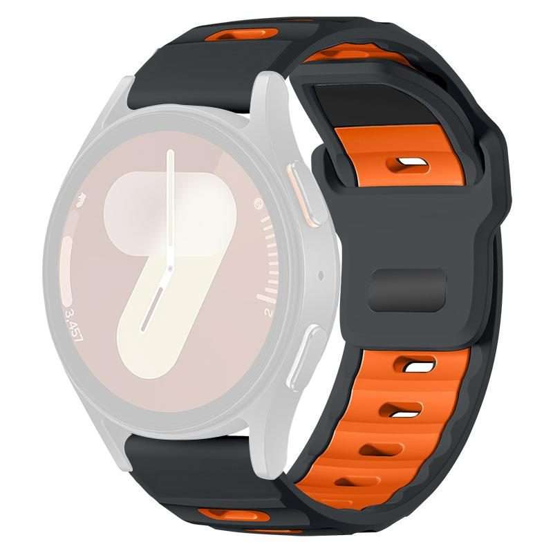 20mm xDfind Flat-head Dual-color Silicone Watch Band(Ash+Orange)