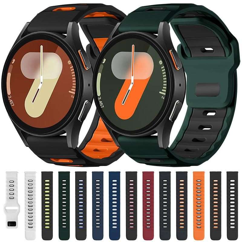 20mm xDfind Flat-head Dual-color Silicone Watch Band(Ash+Orange)