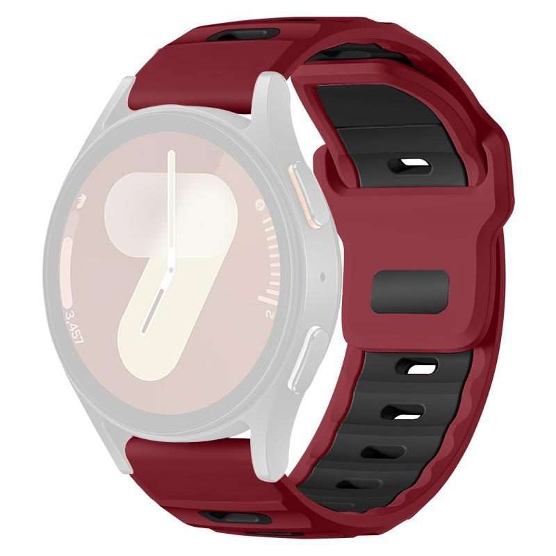 20mm xDfind Flat-head Dual-color Silicone Watch Band(Wine Red+Black)