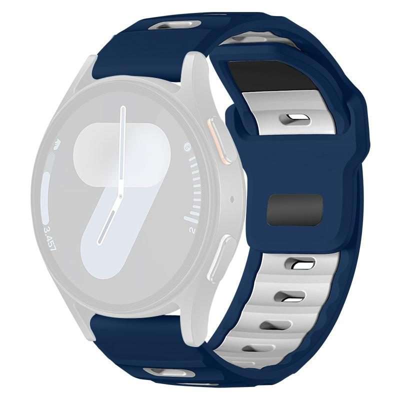 20mm xDfind Flat-head Dual-color Silicone Watch Band(Navy Blue+White)