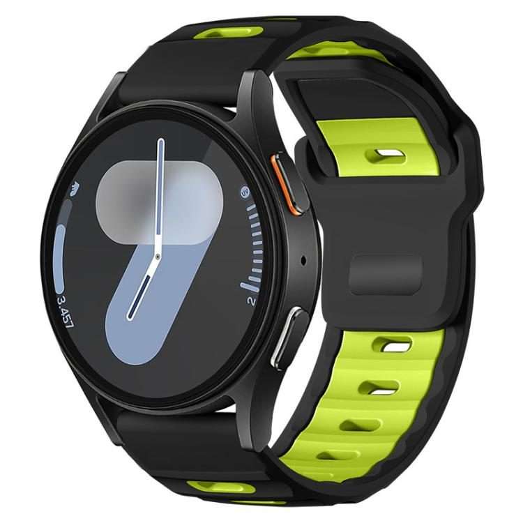 20mm xDfind Flat-head Dual-color Silicone Watch Band(Black+Fluorescent Green)
