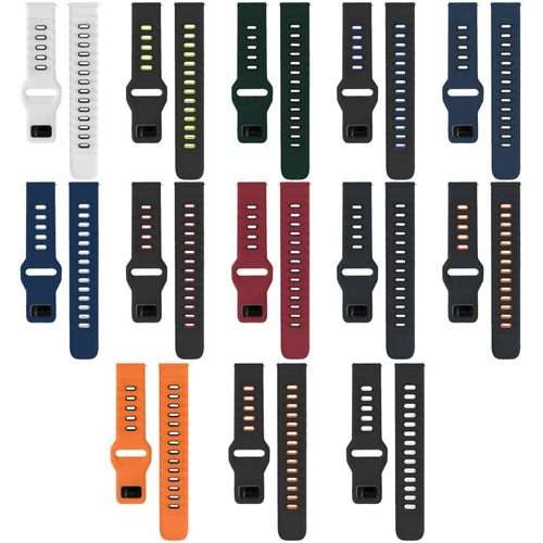For Google Pixel Watch 4 / 3 / 2 / 1 41mm xDfind Flat-head Dual-color Silic ... (Black+Royal Blue)