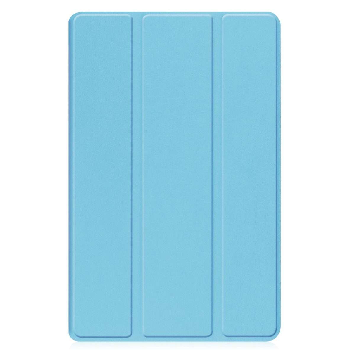 For Samsung Galaxy Tab A11+ Custer Pure Color 3-Fold Holder Smart Leather Tablet Case(Sky Blue)