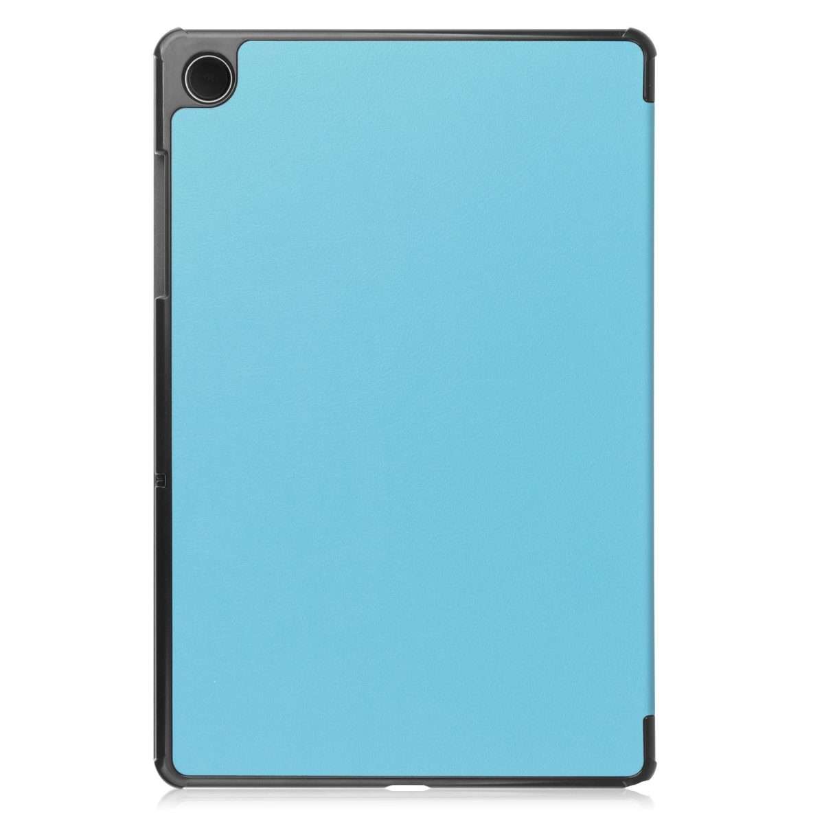 For Samsung Galaxy Tab A11+ Custer Pure Color 3-Fold Holder Smart Leather Tablet Case(Sky Blue)