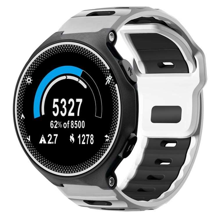 For Garmin Forerunner 220/735/735XT/230/235 xDfind Flat-head Dual-color Silicone ... (White+Black)