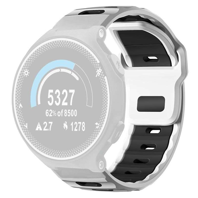 For Garmin Forerunner 220/735/735XT/230/235 xDfind Flat-head Dual-color Silicone ... (White+Black)