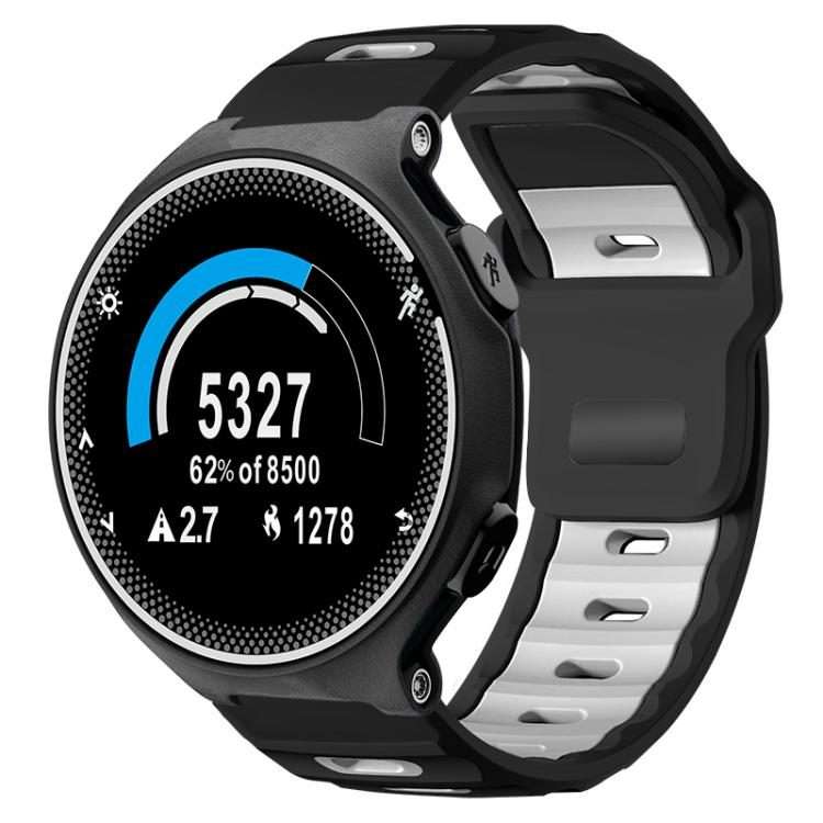 For Garmin Forerunner 220/735/735XT/230/235 xDfind Flat-head Dual-color Silicone ... (Black+White)