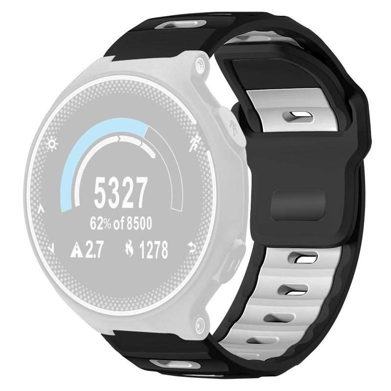 For Garmin Forerunner 220/735/735XT/230/235 xDfind Flat-head Dual-color Silicone ... (Black+White)