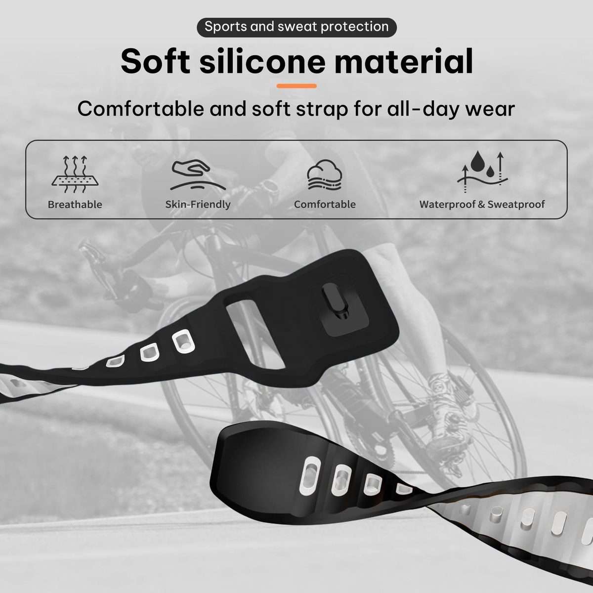 For Garmin Forerunner 220/735/735XT/230/235 xDfind Flat-head Dual-color Silicone ... (Black+White)