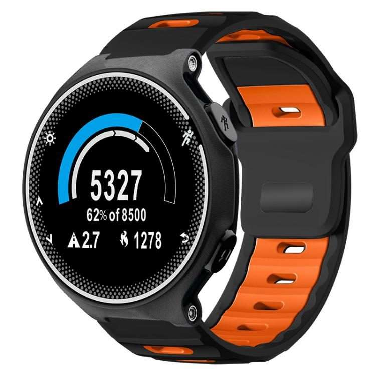 For Garmin Forerunner 220/735/735XT/230/235 xDfind Flat-head Dual-color Silicon ... (Black+Orange)