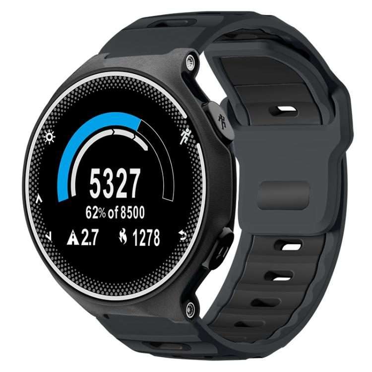 For Garmin Forerunner 220/735/735XT/230/235 xDfind Flat-head Dual-color Silicone W ... (Ash+Black)