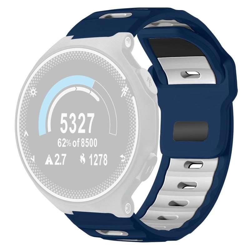 For Garmin Forerunner 220/735/735XT/230/235 xDfind Flat-head Dual-color Sili ... (Navy Blue+White)