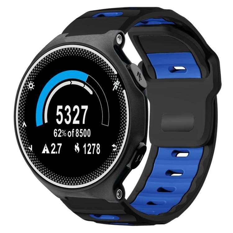 For Garmin Forerunner 220/735/735XT/230/235 xDfind Flat-head Dual-color Sil ... (Black+Royal Blue)