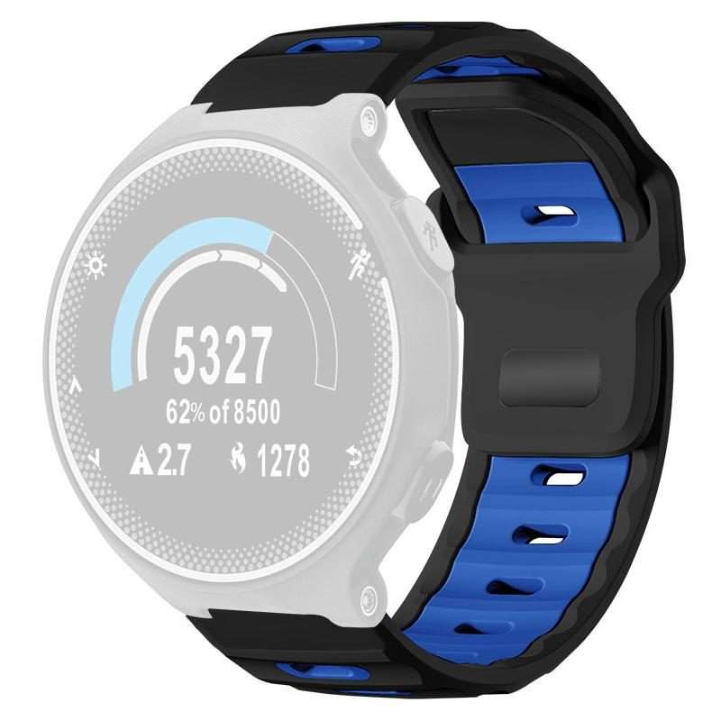 For Garmin Forerunner 220/735/735XT/230/235 xDfind Flat-head Dual-color Sil ... (Black+Royal Blue)