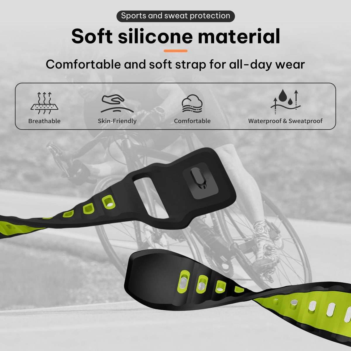 For Garmin Forerunner 220/735/735XT/230/235 xDfind Flat-head Dual-co ... (Black+Fluorescent Green)