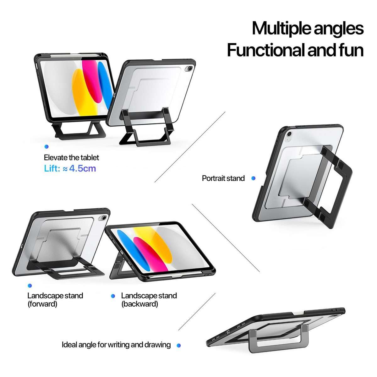For iPad 2022 / 11 2025 DUX DUCIS Axis Series Multi-functional Holder Tablet Protectiv ... (Black)