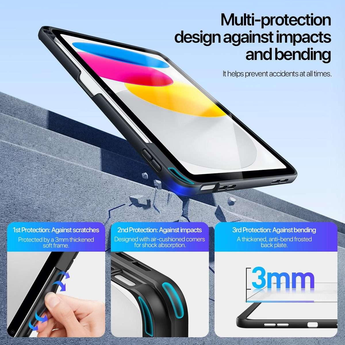 For iPad 2022 / 11 2025 DUX DUCIS Axis Series Multi-functional Holder Tablet Protectiv ... (Black)