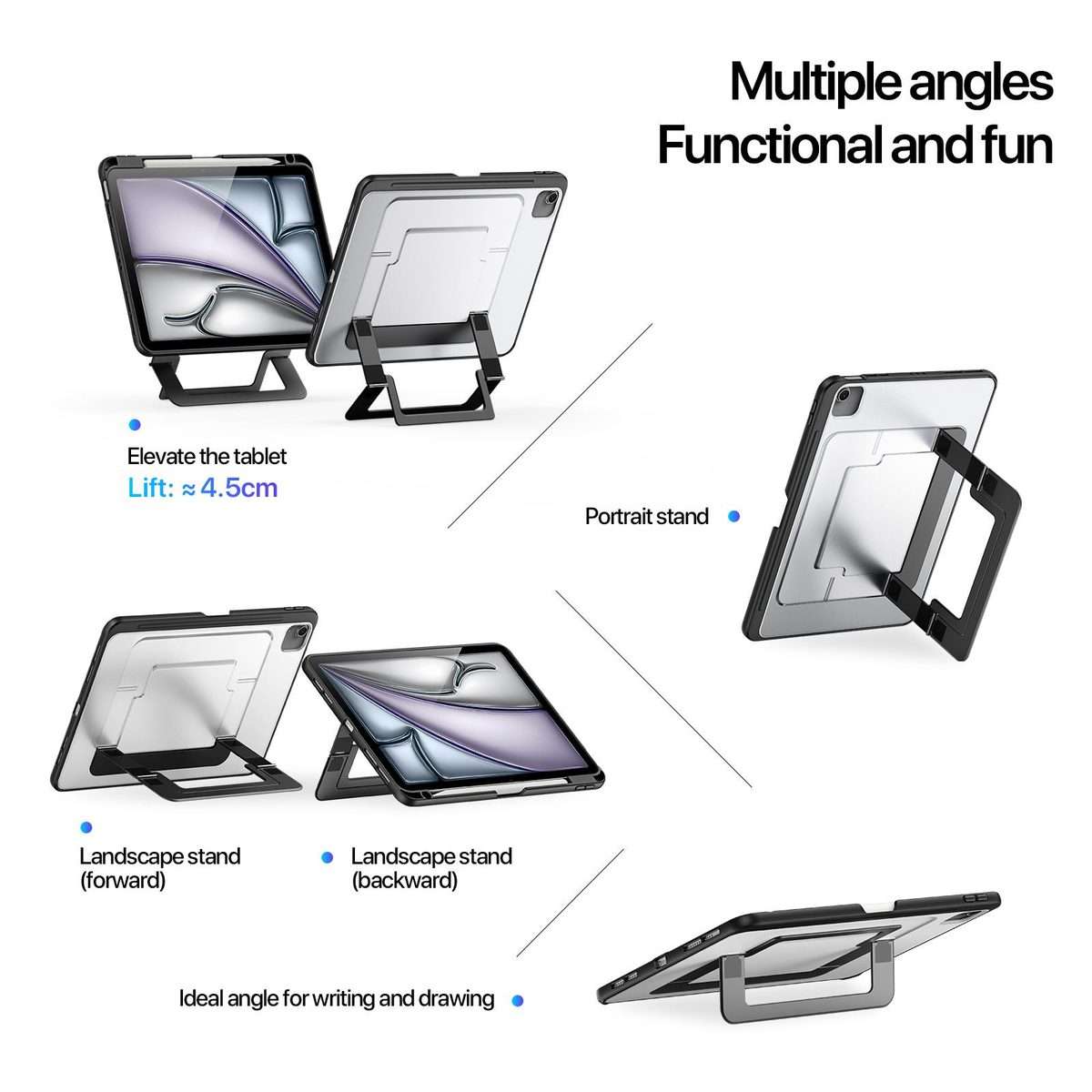 For iPad Air 11 2025 / 2024 / 2026 DUX DUCIS Axis Series Multi-functional Holder Table ... (Black)