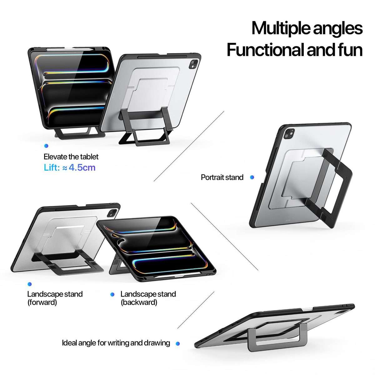 For iPad Pro 13 2025 / 2024 DUX DUCIS Axis Series Multi-functional Holder Tablet Prote ... (Black)