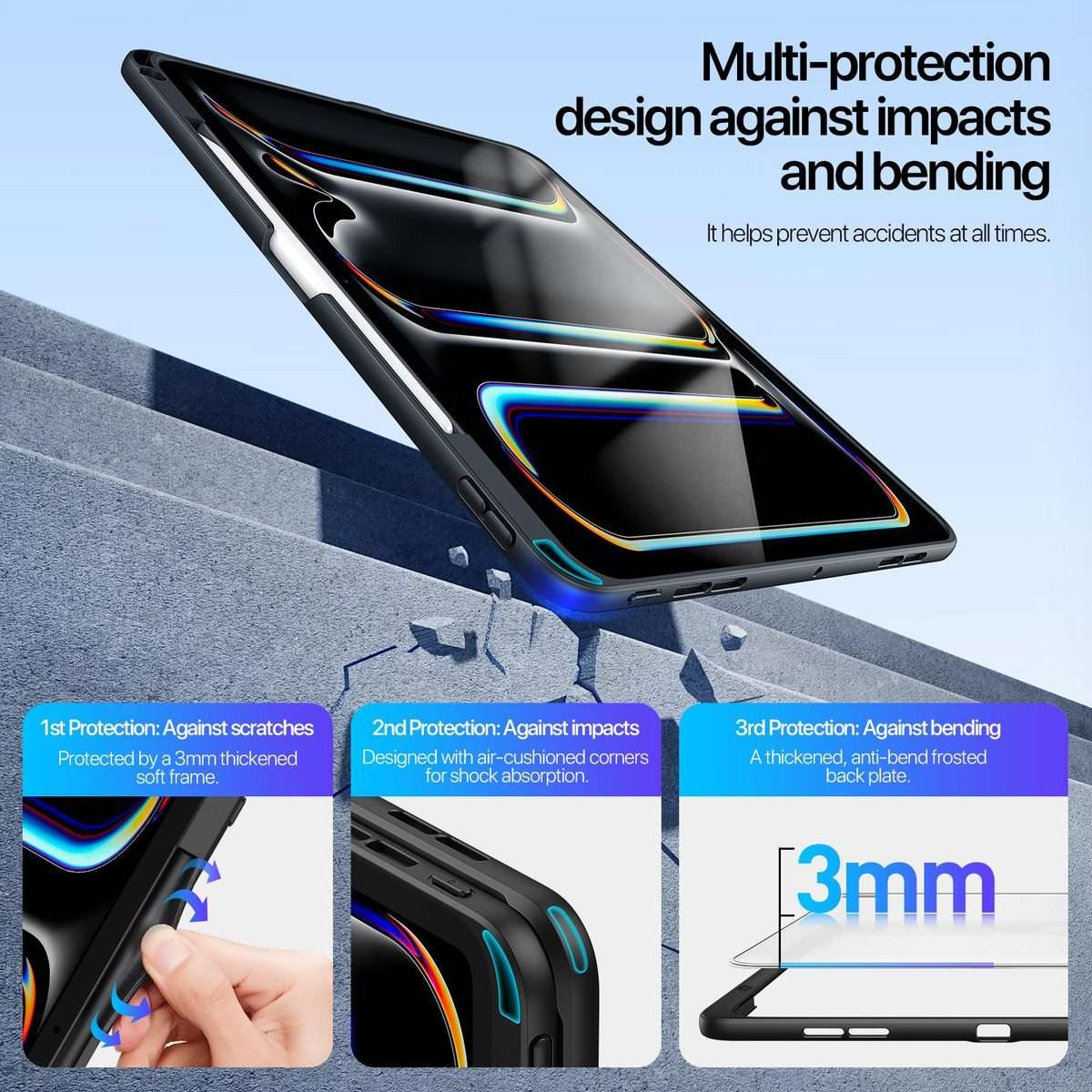 For iPad Pro 13 2025 / 2024 DUX DUCIS Axis Series Multi-functional Holder Tablet Prote ... (Black)