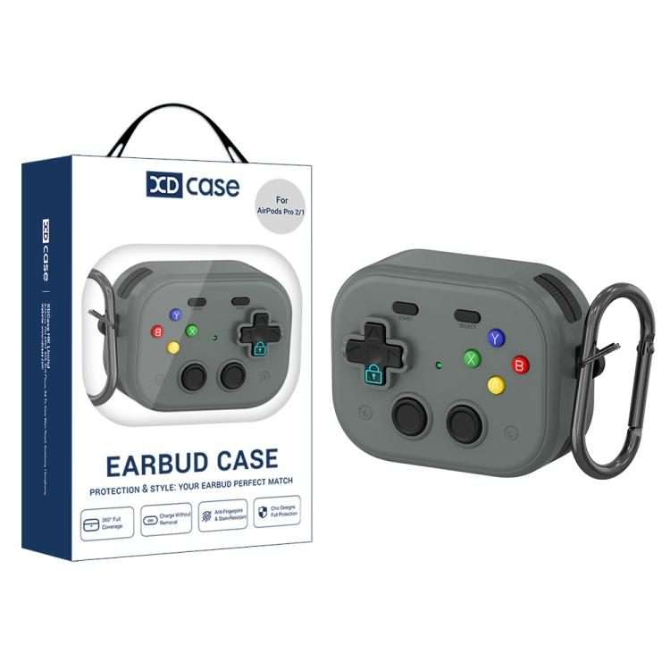 For AirPods Pro 2 / 1 XDcase Retro Game Console Design Earbuds Protective Case(Grey)